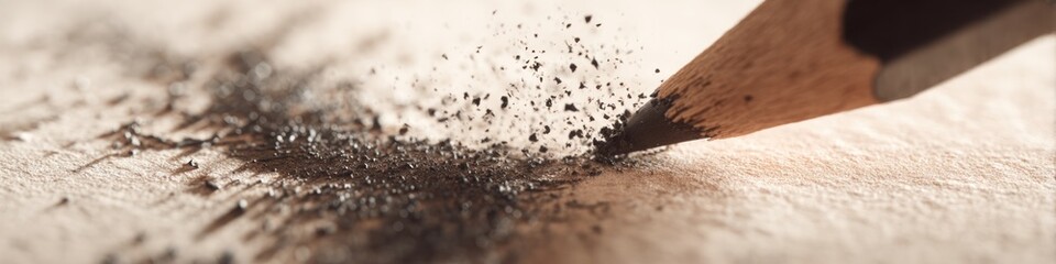 Graphite pencil drawing on paper with charcoal dust, artistic expression