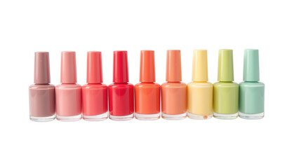 Nail polish collection in various shades, showcasing vibrant colors and glossy finishes, perfect for creative manicures
