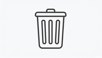 Outline trash can icon for waste, garbage, and digital deletion. Minimalist vector symbol for rubbish and recycling.