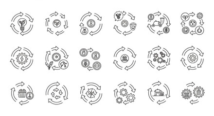 vector set of recycling