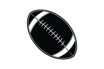 American Football Ball Isolated on White Background in Silhouette Style silhouette