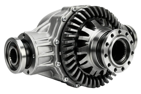 Automotive differential gear assembly for a car or truck isolated on a transparent background