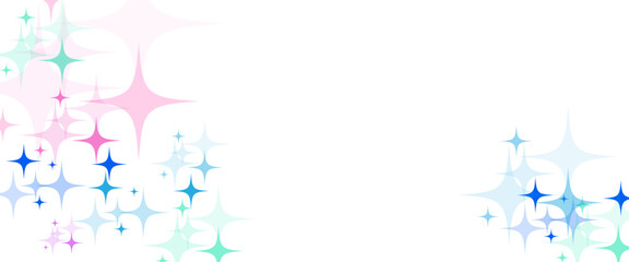 Vector colorful star pattern wide banner background.