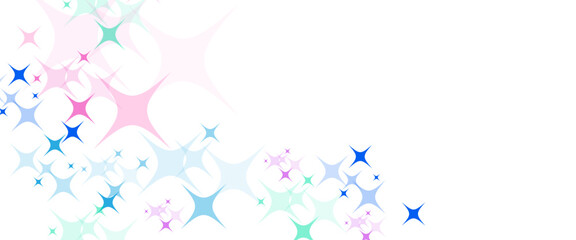 Vector colorful star pattern wide banner background.