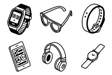 Personal gadgets isolated on white