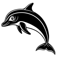 Naklejka premium dolphin silhouette isolated on white background