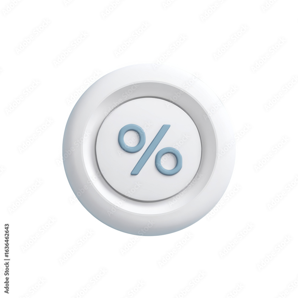 Poster simple vector icon for percentage representation in clean and modern design style