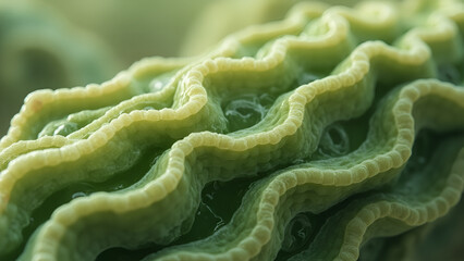Fototapeta premium A microscopic image of sclerenchyma cells, showing their very thick cell walls, highlighting their role in providing strong structural support to the plant.