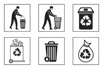 Recycling and waste disposal icons
