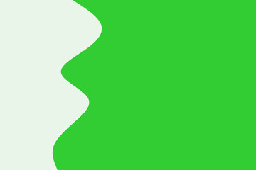 Abstract wavy graphic design with a soft white curve against a vibrant green background, suggesting motion and purity.