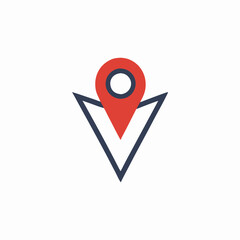 Vector art of red location pin icon on a white background