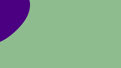 A vibrant purple abstract shape curves across a soft, pale green background, creating a modern and minimalist design.