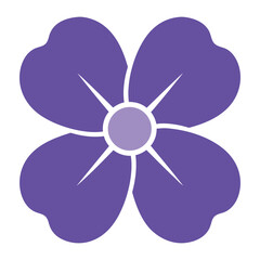Simple purple four petal flower icon