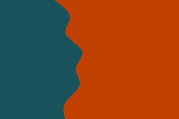 Abstract design featuring a smooth, wavy border separating teal and burnt orange color fields for a modern aesthetic.