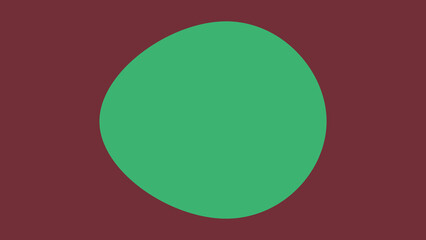 Abstract green circle on a maroon background, ideal for presentations or graphic design projects needing a simple yet visually appealing element.