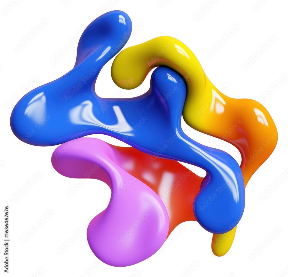 Poster png 3d render of abstract fluid shape represent of basic shape appliance balloon device.