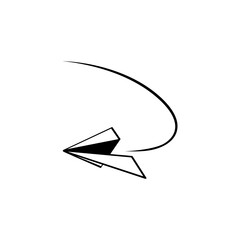 Paper airplane icon on white background.