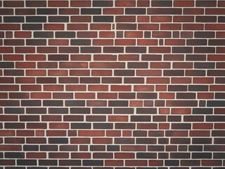 Close-up view of a textured brick wall with varying shades of red and brown.