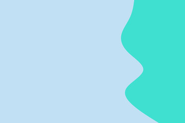 Abstract flowing organic shapes in soft pastel blue and vibrant teal create a modern and clean background design.