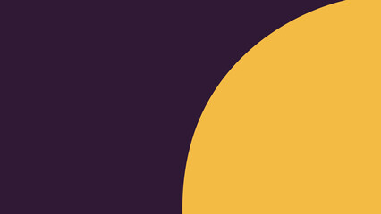 A modern abstract background featuring a bold yellow curved shape contrasting with a deep purple backdrop, offering a minimalist design.