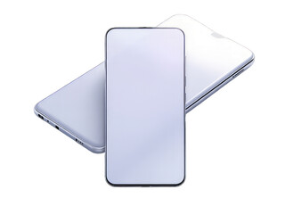Sleek Modern Smartphone with a Blank White Screen, Presented in a Minimalist Silver Mockup Design, Ideal for Technology, Mobile App Development, and Digital Advertisement Themes