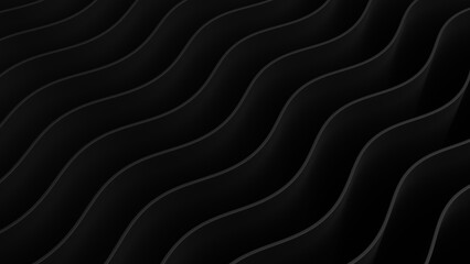 abstract black dark waves curves 3d geometric low key curvy background, wallpaper