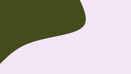 An elegant abstract background featuring a flowing, organic wave separating two contrasting colors, dark olive green and soft lavender purple, creating a modern design.