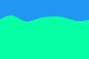 An abstract background featuring a vibrant blue liquid surface with gentle waves over a bright green solid area, creating a serene and modern visual.
