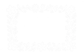 Fototapeta premium White floral rectangular frame with transparent background, perfect for spring decoration and design projects