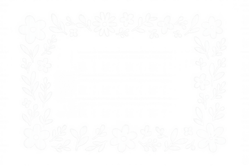 White floral rectangular frame with transparent background, perfect for spring decoration and design projects