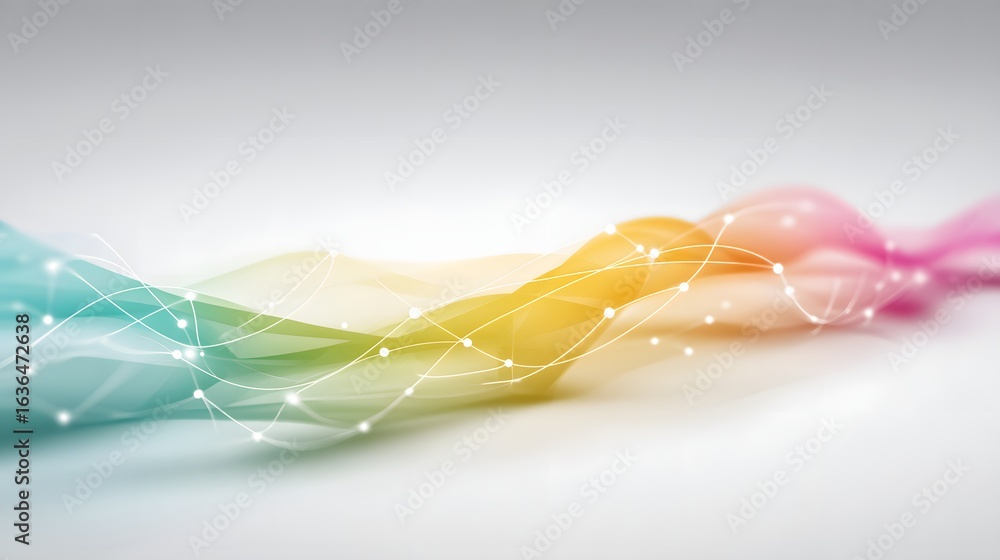 Poster abstract design with flowing lines and colors.