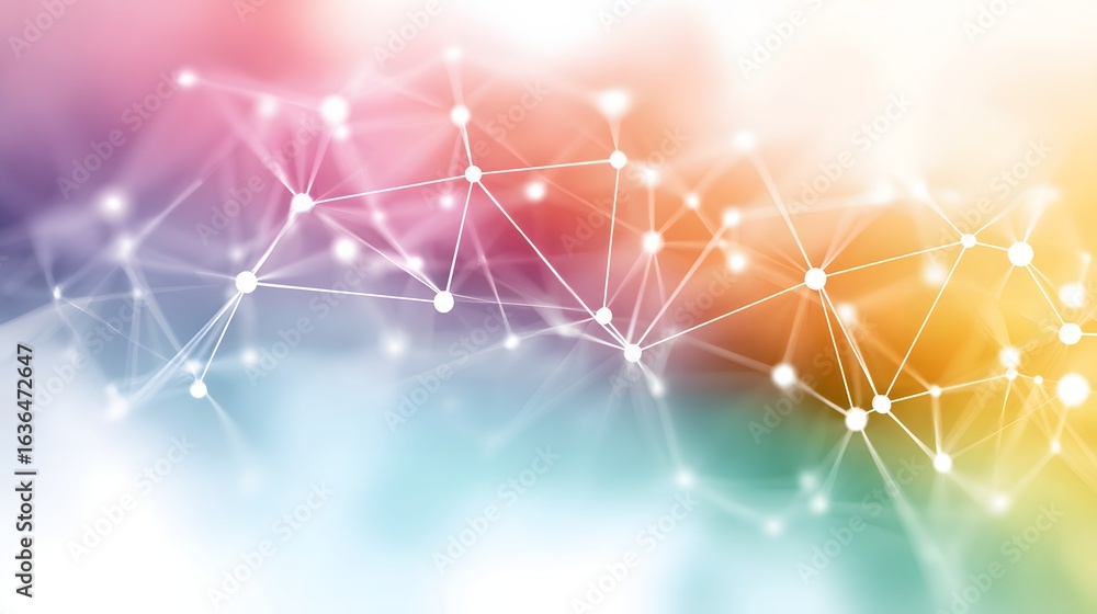 Poster abstract network design with soft color gradients.