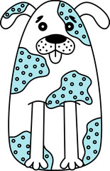 Cute doodle dog character.