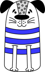 Cute doodle dog character.
