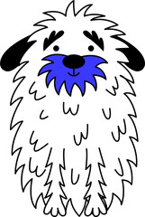 Cute doodle dog character.