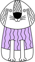 Doodle illustration of a cute dog character.