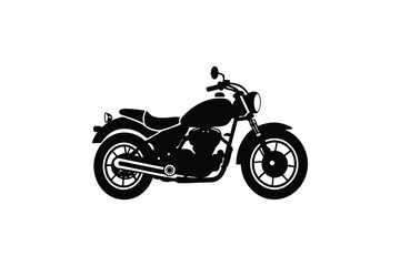 Obraz premium Classic Motorcycle Illustration in Black and White Silhouette Style
