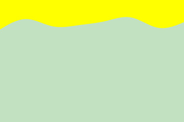 A minimalist abstract background featuring a bright yellow wavy border over a serene light green field, creating a calming and modern visual design.