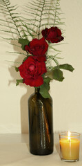 red roses in a vase