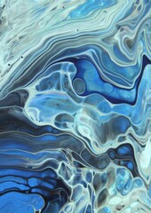 Obraz premium Abstract Classic Blue Marbled background, fluid paint art, wavy wallpaper, marbling texture, blue lines, artistic fashion backdrop, Pattern Abstract Wave Texture Ebru 