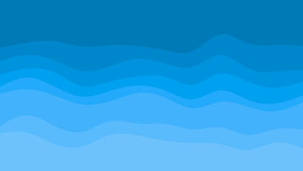 A captivating abstract background showcases fluid, wavy patterns in a beautiful spectrum of deep to light blue tones, ideal for contemporary design.