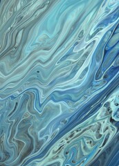 Obraz premium Abstract Classic Blue Marbled background, fluid paint art, wavy wallpaper, marbling texture, blue lines, artistic fashion backdrop, Pattern Abstract Wave Texture Ebru 