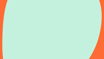 A modern and minimalist abstract background featuring a soft pastel blue-green center framed by vibrant, curved orange borders, ideal for contemporary design projects.