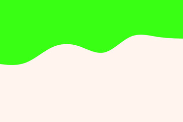Dynamic lime green fluid border with a gentle, undulating curve separates a clean cream background, offering a versatile graphic resource.