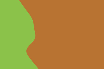 A vibrant abstract background featuring a dynamic wavy lime green curve contrasting against a warm earthy brown, perfect for modern digital designs.