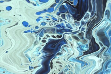 Abstract Classic Blue Marbled background, fluid paint art, wavy wallpaper, marbling texture, blue...