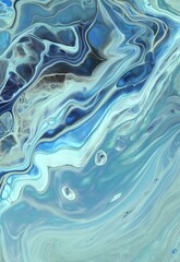 Obraz premium Abstract Classic Blue Marbled background, fluid paint art, wavy wallpaper, marbling texture, blue lines, artistic fashion backdrop, Pattern Abstract Wave Texture Ebru Effect Ombre Bright Gradient