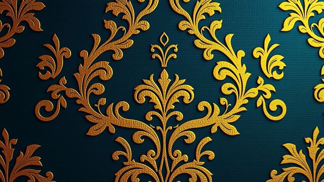 Fototapeta Luxurious gold wallpapers collection ideal for adding glamour and opulence to any space