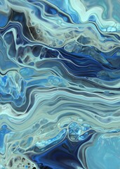 Abstract Classic Blue Marbled background, fluid paint art, wavy wallpaper, marbling texture, blue lines, artistic fashion backdrop, Pattern Abstract Wave Texture Ebru Effect Ombre Bright Gradient