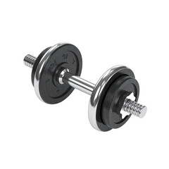 Naklejka premium Chrome dumbbell isolated on transparent background